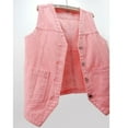 thumbnail image 2 of SWSMCLT Women's Denim Tank Top Sleeveless Vest V Neck Cowgirl Vintage Button Top Soft Fashion Cotton Loose Pink Large, 2 of 4