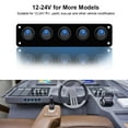 thumbnail image 4 of 5 Gang Round Dash Rocker Toggle Switch Panel Waterproof 12-24V LED for RV Yacht Marine Car Marine Blue, 4 of 7