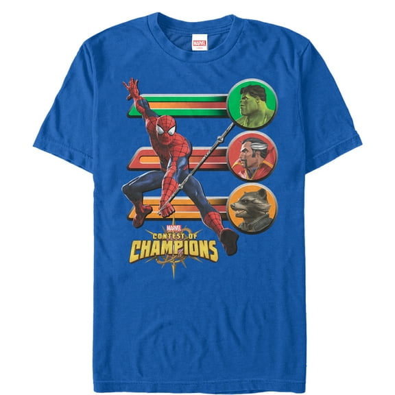 Men's Marvel Contest of Champions Spider-Man Battle  Graphic Tee Royal Blue 3X Large