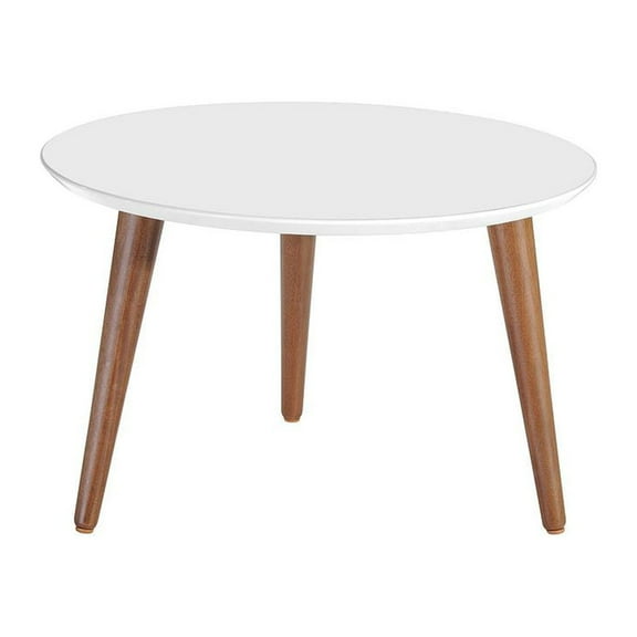 Manhattan Comfort Moore 23.34" Round Mid-High Coffee Table in White