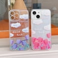 thumbnail image 4 of Compatible with iPhone 15 Quicksand Light up Case Glow in The Dark Liquid Fluorescent Floating Waterfall Floral Tulip Case Women Girly Soft TPU Luminous Shockproof Phone Cover, Purple, 4 of 7