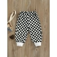 thumbnail image 2 of Bagilaanoe Toddler Baby Boy Girls Casual Pants Plaid Elastic Waist Trousers 1T 2T 3T 4T 5T Daily Sweatpants Streetwear, 2 of 9