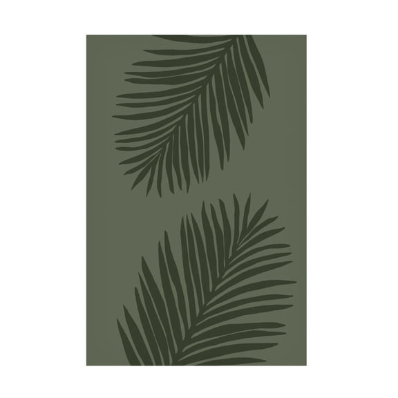 Trademark Fine Art Pictufy Studio PALM LEAF 05 ALL GREEN Canvas Wall Art