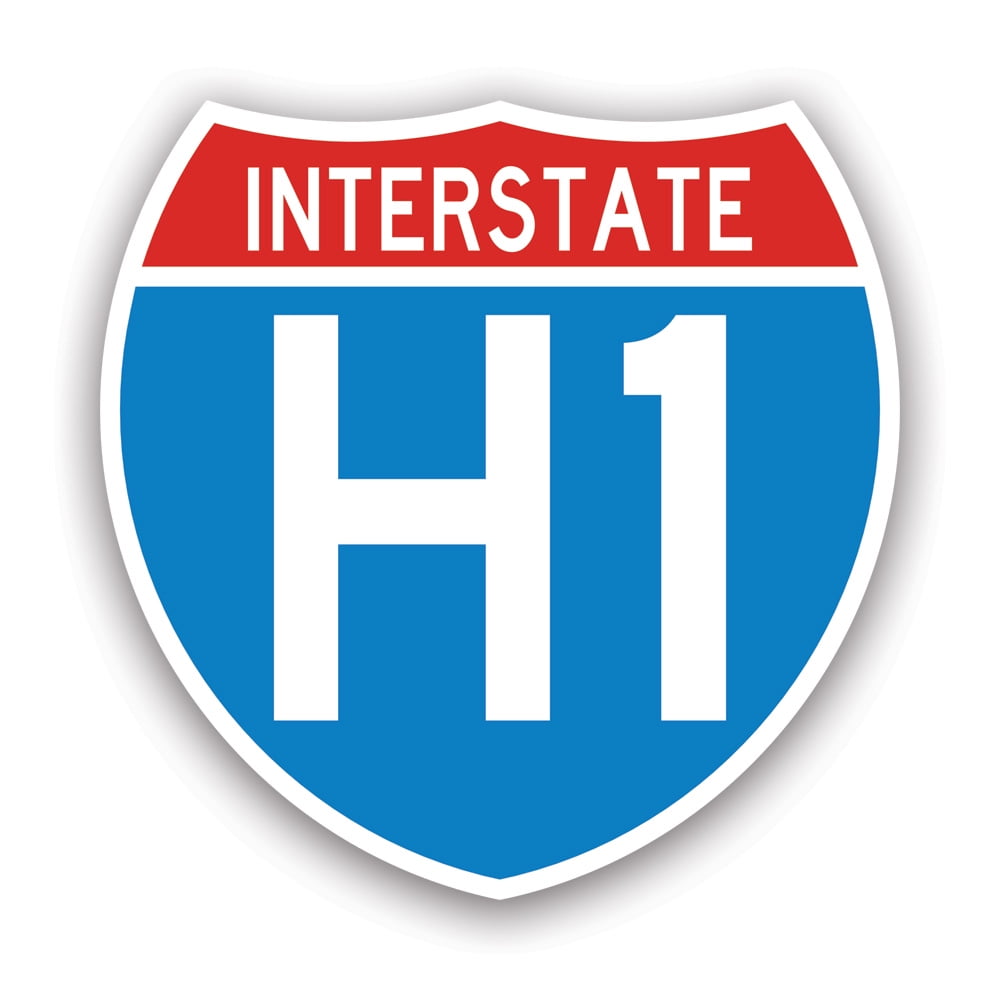 Interstate H1 Highway Sign Sticker Decal - Self Adhesive Vinyl ...