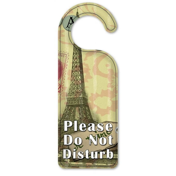 Do Not Disturb Door Knob Hanger Sign - Paris Je T'aime