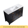 thumbnail image 4 of 48" Black Bathroom Vanity with Ceramic Sink Combo, Abundant Storage Cabinet -4 Soft close doors and 4 drawers, 4 of 10