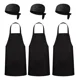 thumbnail image 1 of 3 Mandiles Chef+3 Gorros Chef Para Meseros Barbería Pintores, 1 of 7