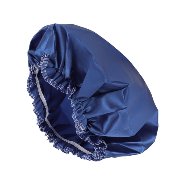 Gorro de Ducha Impermeable para Mujeres 1 Pc para Baño Viaje de Negocios Azul Satén