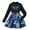 1Blue91, variant on XAOFW Girls Set Winter Letter Print Top Colorful Denim Skirt Two Piece Coordinated Toddler Youth Long Sleeve O-Neck Comfortable Breathable Casual Daily Wear Outfits