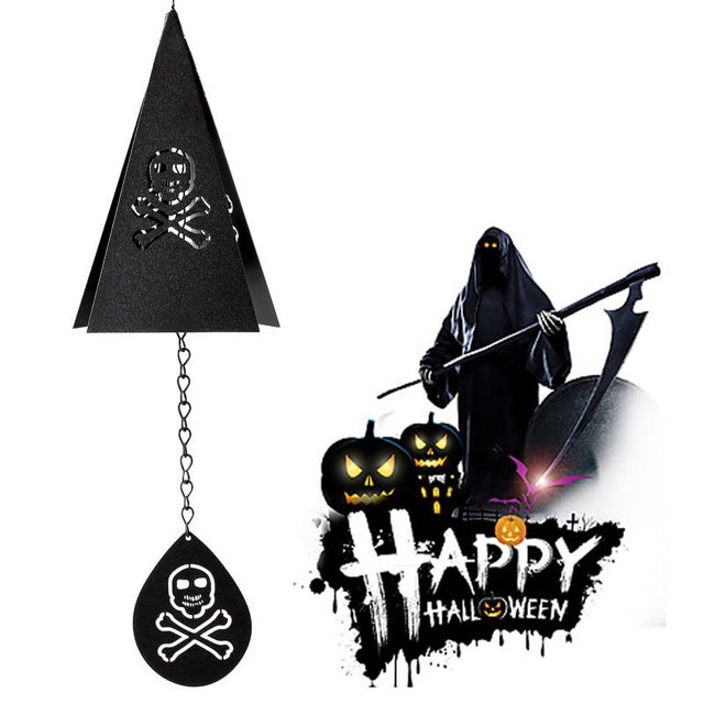 Campanas de viento navideñas, creativas campanas de viento de hierro forjado con forma de triángulo, colgantes para decoración de patio