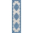 thumbnail image 3 of Well Woven Arid Blue Oriental Medallion Indoor/Outdoor High-Low Pile Runner 2'7" x 9'10", 3 of 8