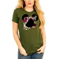 thumbnail image 3 of Mickey Flower Shirt, Mickey Floral Shirt Wreath T-Shirt Adult Women Ladies Boho Character Shirt (Olive, XX Large), 3 of 6