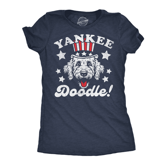 Womens Funny T Shirts Yankee Doodle Dog Sarcastic Fourth Of July Graphic Novelty Tee for Ladies Womens Graphic Tees