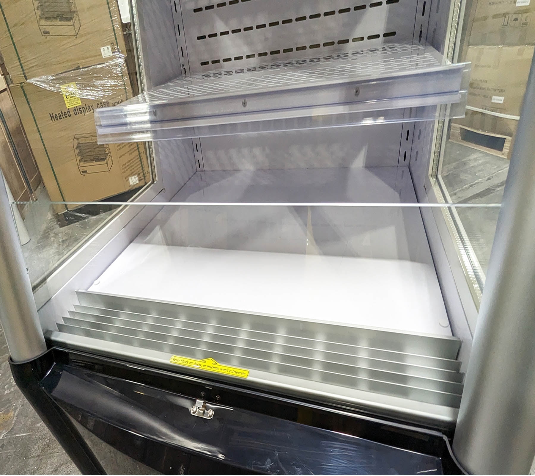 29 in. Open Air Refrigerator Display Merchandiser, 8.6 Cu. Ft., NSF Commercial Grab & Go Cooler, Black