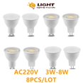 thumbnail image 2 of Foco LED GU10 MR16 AC220v para sala de estar, lámpara de luz diurna, 8 piezas, 38 y 120 grados, blanco cálido y frío, 2 of 4