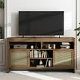 thumbnail image 2 of Acekid Rattan TV Stand with Storage Place, 58" Boho TV Stand Living Room, Farmhouse Media Console with 4 Open Selves and 2 Rattan Door Cabinets, 2 of 7