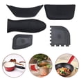 thumbnail image 3 of Soporte de silicona para asas calientes para cocina, asa para sartenes, funda para ollas, sin goma 5 piezas negro, 3 of 9