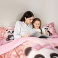 thumbnail image 4 of Erosebridal Kids Cartoon Panda Full Size Comforter Sets, Pink Cherry Blossoms Bedding Sets, 3pcs, 4 of 6