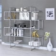 thumbnail image 2 of Bowery Hill 5 Shelf Contemporary Clear Glass Top Bookcase in Chrome, 2 of 5