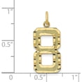 thumbnail image 4 of 14k Yellow Gold Large Brushed Diamond-cut Number 8 Charm - 20.3mm, 4 of 6