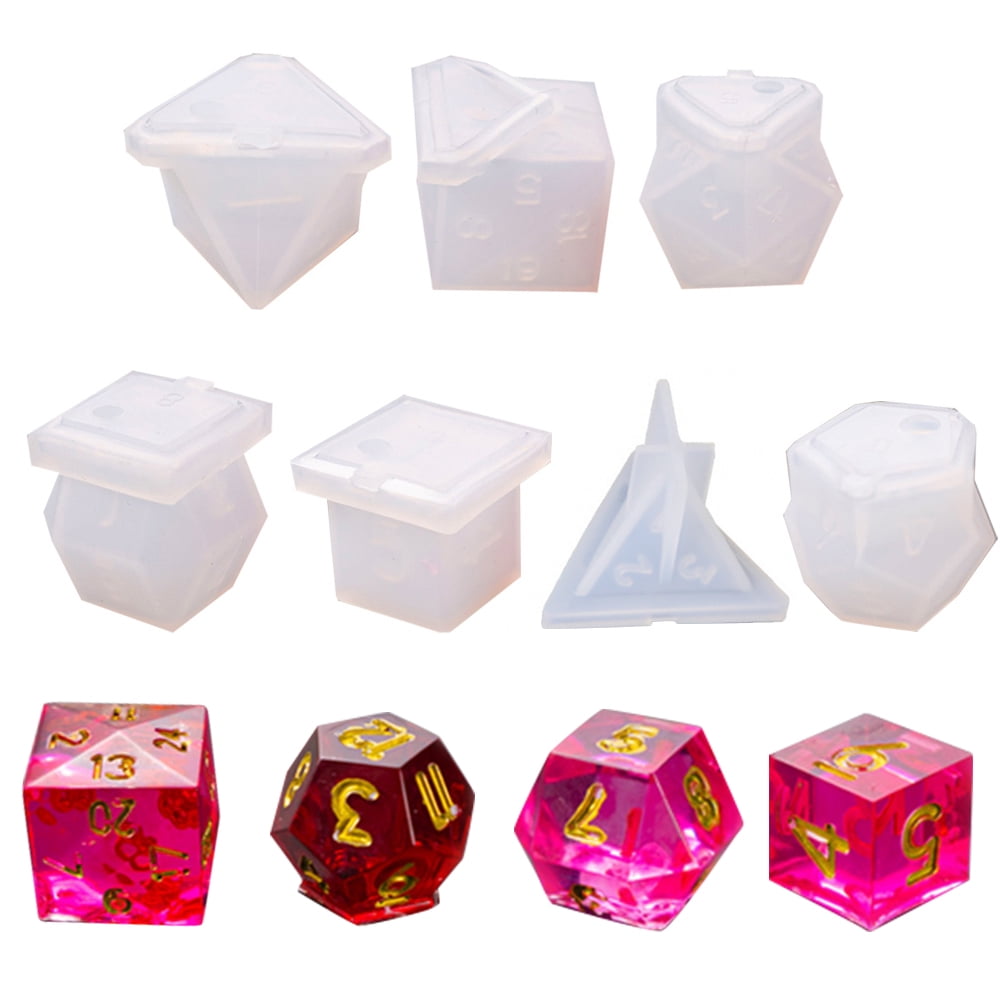 Diy Dice Mold Resin Mold Round Corner Fillet Square Triangle Digital Game  Silicone Mold-10-18 