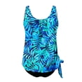 thumbnail image 6 of Levmjia Women's Adjustable Straps Printed Tankini Swimsuit Set with Built - in Bra No Underwire 100% Polyester Swimwear, S - 2XL, 6 of 7