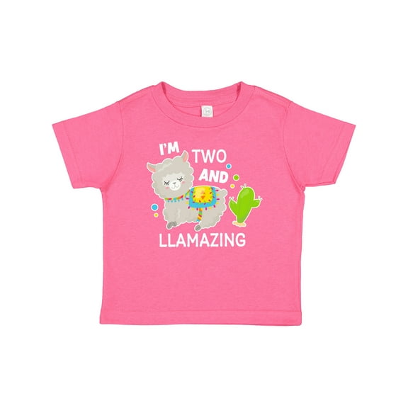 Inktastic Im Two and Llamazing with Llama and Cactus Boys or Girls Baby T-Shirt