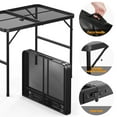 thumbnail image 5 of 3 FT Outdoor Grill Table, Folding Camping Table, Portable Picnic Table Adjustable Height, Lightweight Aluminum Tables for Outside, Beach, Patio, Party, Black, 5 of 8