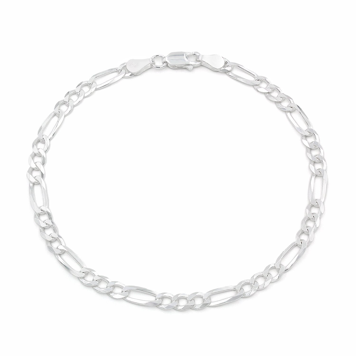 Details about   .925 Sterling Silver Rolo Link Charm Bracelet