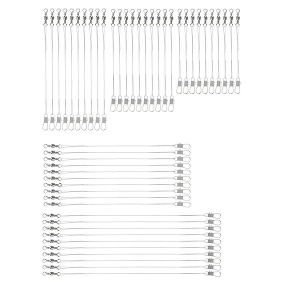 Necvior Steel Wire Leader Fishing Line Wire Leader Riggings with Swivels Snap Set