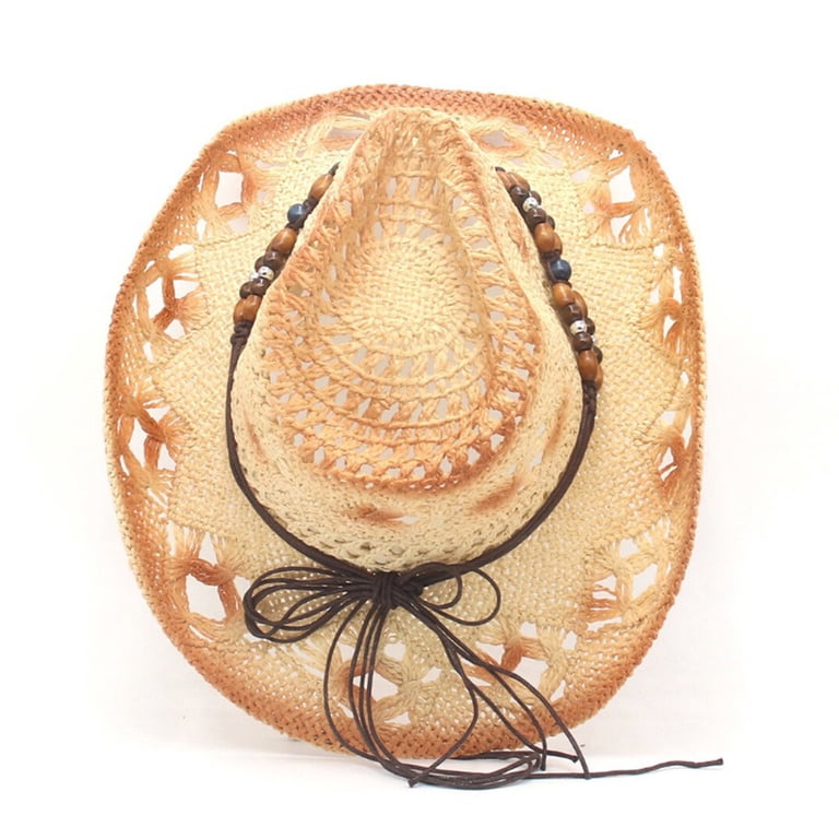 Dalrosia Mens Straw Cowgirl Cowboy Hat Women Floppy Packable  display picture 2