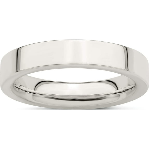 Sterling Silver Ss 4mm Comfort Fit Flat Size 13.5 Band Made In United States qcfb040-13.5
