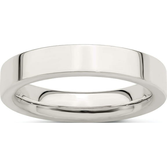 Sterling Silver Ss 4mm Comfort Fit Flat Size 10 Band Made In United States qcfb040-10