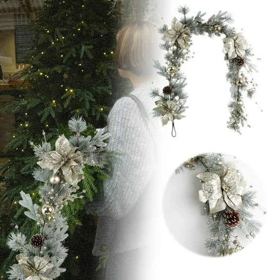 FEISHENTT Christmas Cedar Garland Fireplace Mantle Seasonal Celebration Indoor Outdoor Ornament Suitable For Xmas