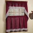 thumbnail image 1 of Set de cortinas de cocina Sweet Home Collection Salem Burgundy, 1 of 1