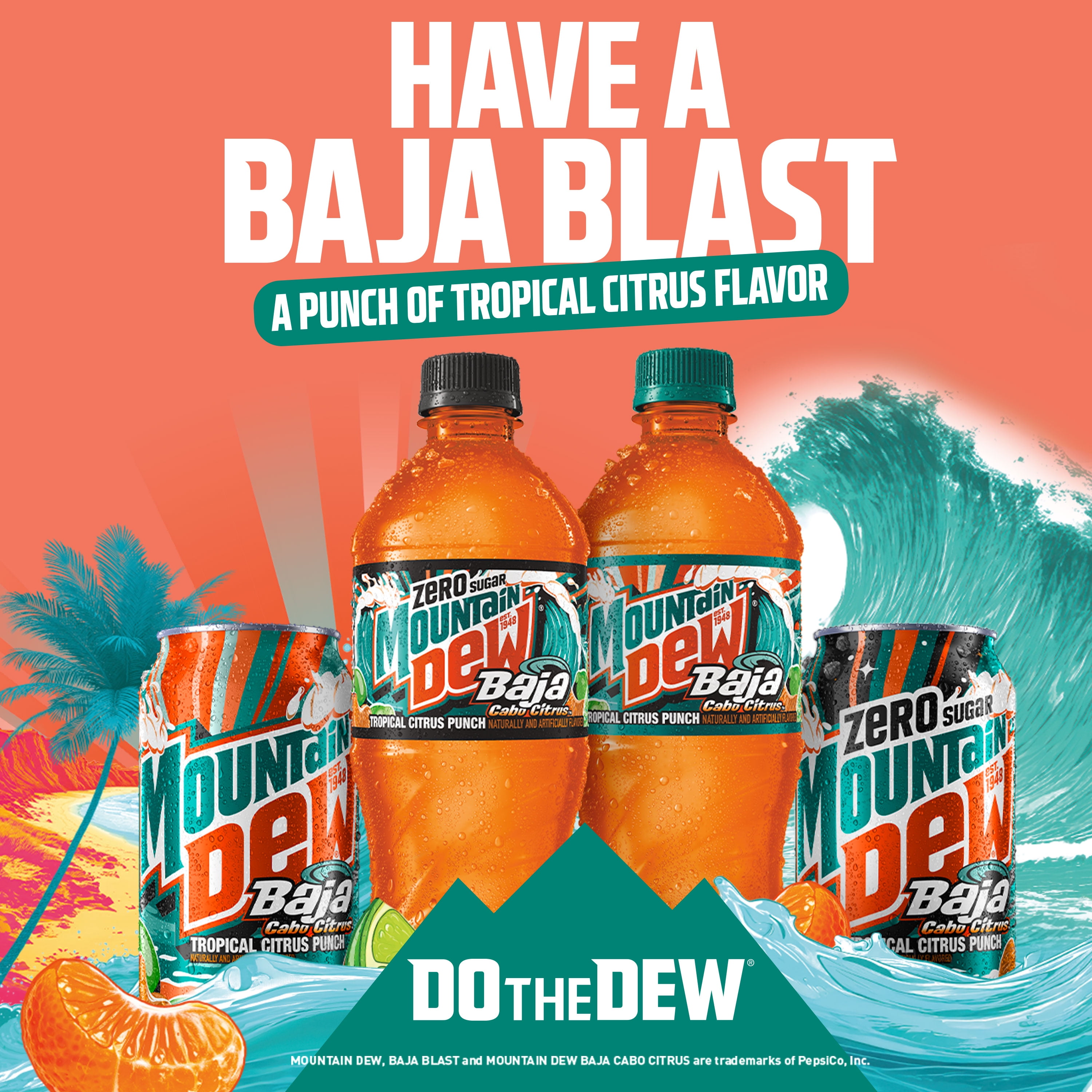 Mountain Dew Baja Blast Cabo Citrus, 12 fl oz 12 Pack Cans