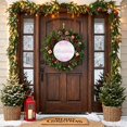 thumbnail image 4 of Welcome Sign for Front Door, Pink Merry Christmas Round Metal Wall Art Wreaths, Winter Snowflake Xmas Outdoor Indoor Wall Hanging Sign for Porch Decor Housewarming Gifts 5.9 Inch, 4 of 8