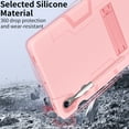 thumbnail image 2 of ELEHOLD Rugged Hybrid Case for Samsung Galaxy Tab S9 /S8 /S7 11 Inch, Tri-Layers Hard PC Soft Silicone Hidden Kickstand Anti-Scratch Shockproof Heavy Duty Case for Kids Men Women,Rosegold, 2 of 8