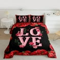thumbnail image 2 of Castle Fairy Boys Girls Romantic Floral Red Rose Bedding Comforter Set 2pcs,Happy Valentine's Day Twin Comforter Sets Microfiber,Love Heart Print Breathable Bedding Set,Luxury Bedroom Decor, 2 of 8