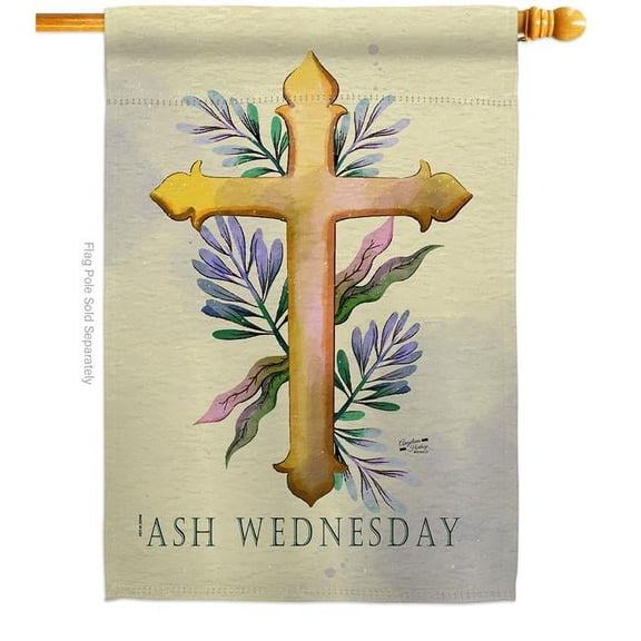 Angeleno Heritage H137428-BO Ash Wednesday Religious Faith Double-Sided Garden Decorative House Flag, Multi Color