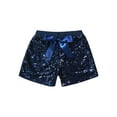 thumbnail image 3 of iiniim Girls Boys Sequins Dance Shorts with Bowknot Training Gymnastics Hip Hop Rave Navy Blue 1-2, 3 of 7