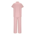 thumbnail image 5 of Roncen Women's Loose Fit V-Neck Short Sleeve Top & Flared-Leg Jogger Pants Set - Casual Drawstring Waist Two-Piece Outfit with Stylish Comfort, 5 of 5