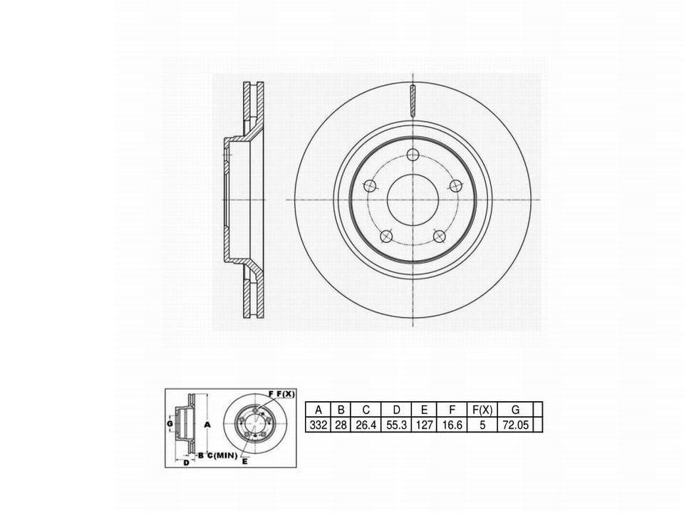 Winstop Brake Rotor, Front WS253150, Jeep Wrangler 2017-2007