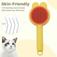thumbnail image 5 of Ovzne Pet Comb 19.58.14Cm/7.683.191.57In - Stainless Steel Needle Grooming Tool, Portable One-Click Self-Cleaning Brush For Hair Removal, Blue (5 Colors Available), 5 of 6