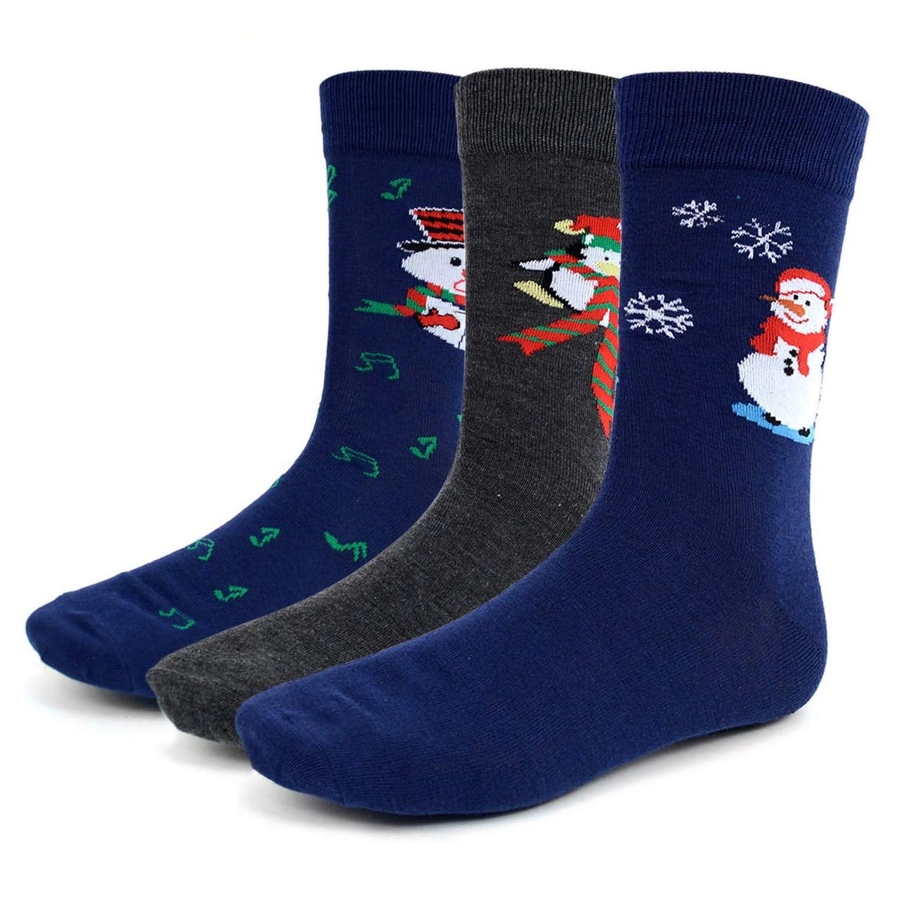 Clothing Socks Men's Christmas Snowmen Socks 3 Pair Assrtd Designs, Fits 1013/Shoe Size 6