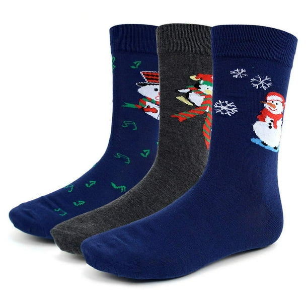 Clothing Socks Men's Christmas Snowmen Socks 3 Pair Assrtd