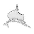 thumbnail image 4 of FJC Finejewelers 925 Sterling Silver Rhodium Plated Polished Sailfish Charm 28 x 31 mm, 4 of 6