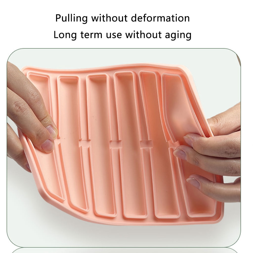 2Pcs Food Grade Silicone Ices Cube Tray Long Cylinders Ices Cube Mold Reusable Ices Maker for Soup Freezers Wine Juice