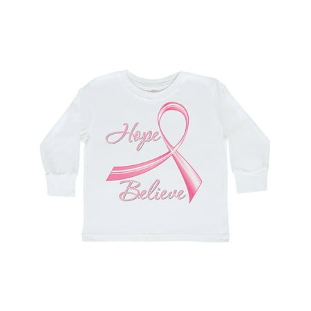

Inktastic Hope Believe Breast Cancer Ribbon Gift Toddler Boy or Toddler Girl Long Sleeve T-Shirt
