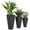 Black, variant on Spaco Modern Tall Planters Set of 3 MgO Stackable Flower Pots with Drainage Holes for Outdoor as Garden, Balcony, Black